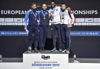 Men's Foil Podium (l to r Garozzo, Foconi, Lefort, Cheremisinov)